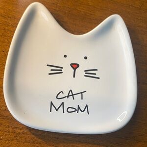 Cat Mom Ceramic Cat Face Dish spoon rest